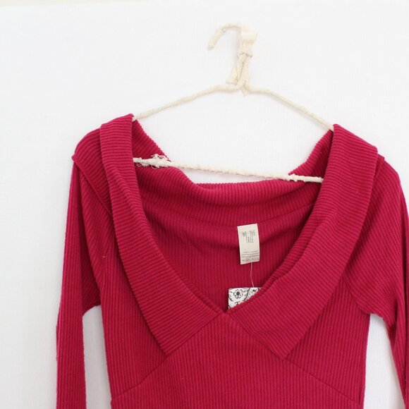 Free People Hot Stuff V Neck Ribbed Layering Top - Picture 3 of 4